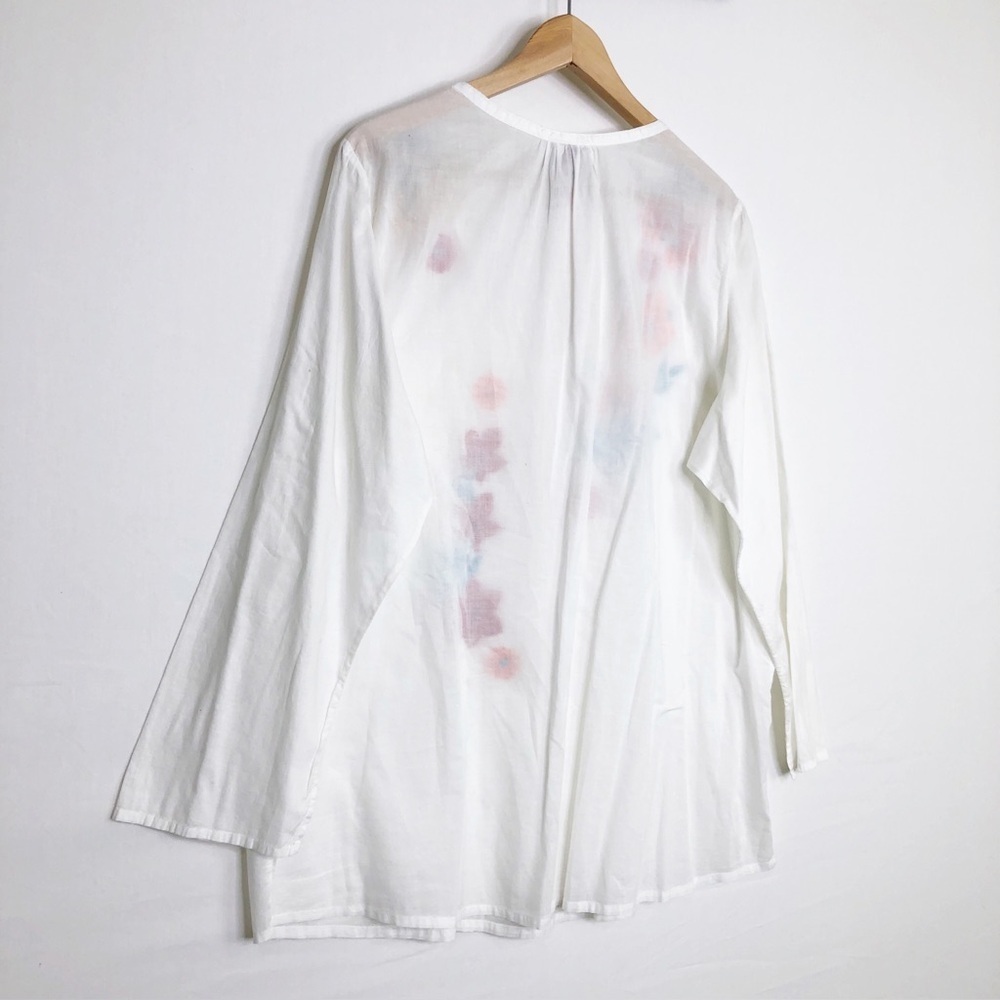 Johnny Was 2X  White embroidered BoHo tunic blouse - Picture 7 of 9